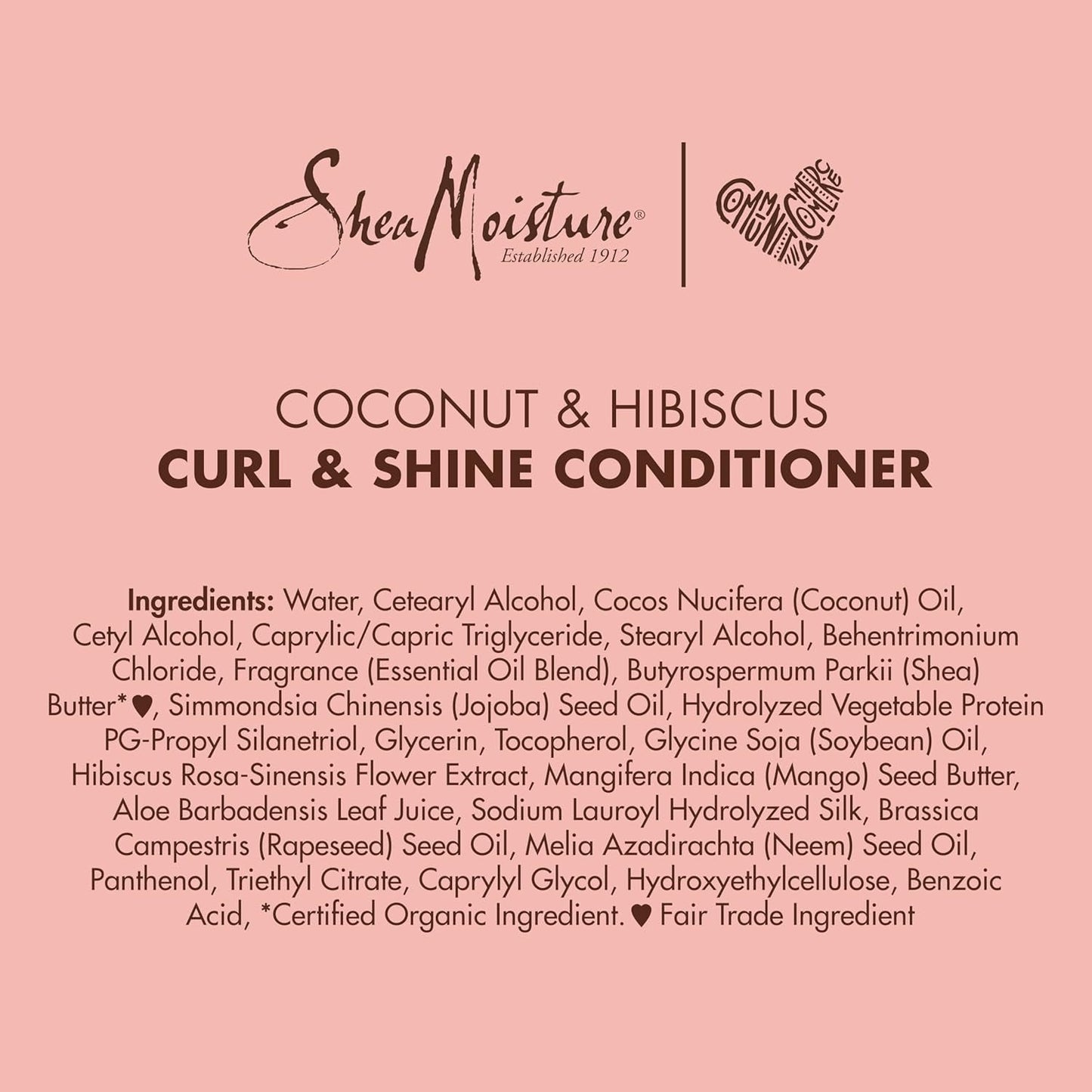 Curl & Shine Conditioner Coconut & Hibiscus, for Thick, Curly Hair to Moisturize & Soften, 13 Oz