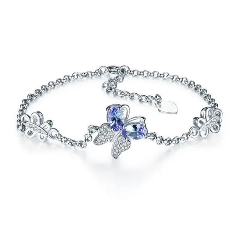 Majesty Diamonds MDS170278 0.8 CTW Oval Blue Tanzanite LinK Bracelet in .925 Sterling Silver
