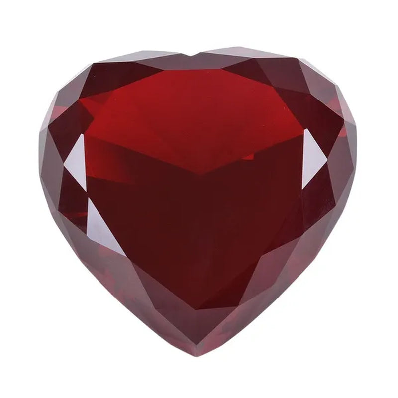 Heart Shape 80mm Crystal Diamond Paperweight Art Glass Figurine Home Wedding Decor Collectible Gift Souvenir