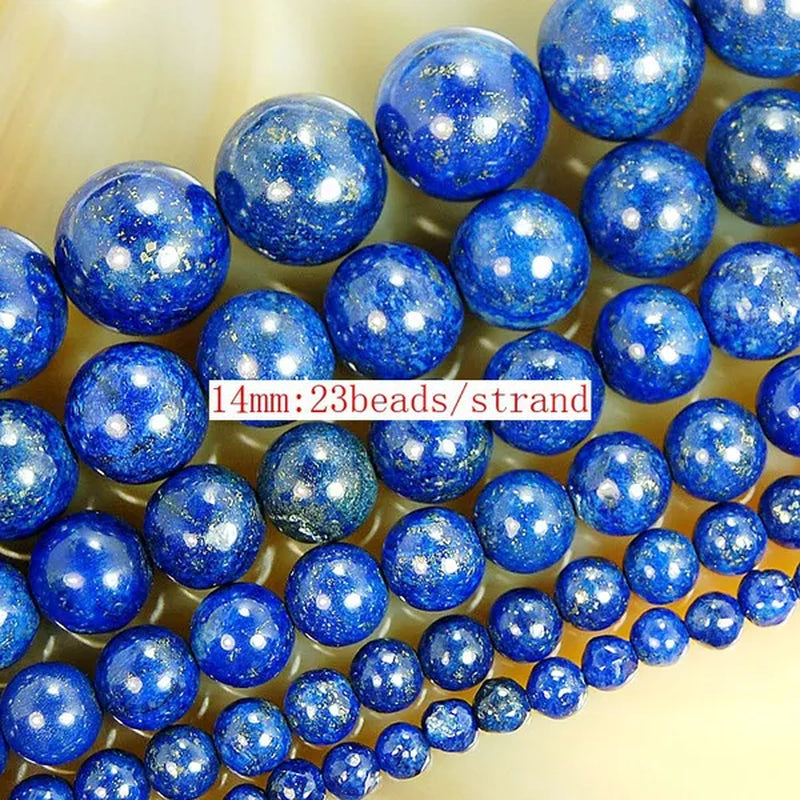 1pcs Natural Lapis Lazuli 4mm 6mm 8mm 10mm 12mm 14mm Round Beads 15.5inches/strand Pick Size For Jewelry Making