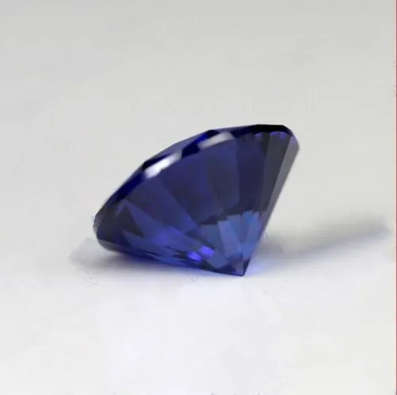Blue Sapphire 10mm 4.58cts Round Faceted Cut Shape AAAAA VVS Loose Gemstone Edelsteine