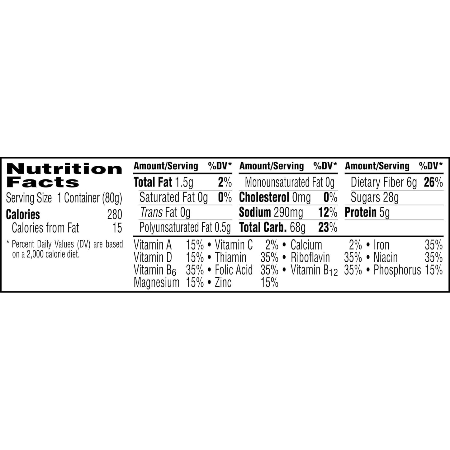 Kellogg'S Crunch Breakfast Cereal Cups, Fiber Cereal, Made with Real Fruit, Original, 33.6Oz Case (12 Cups)