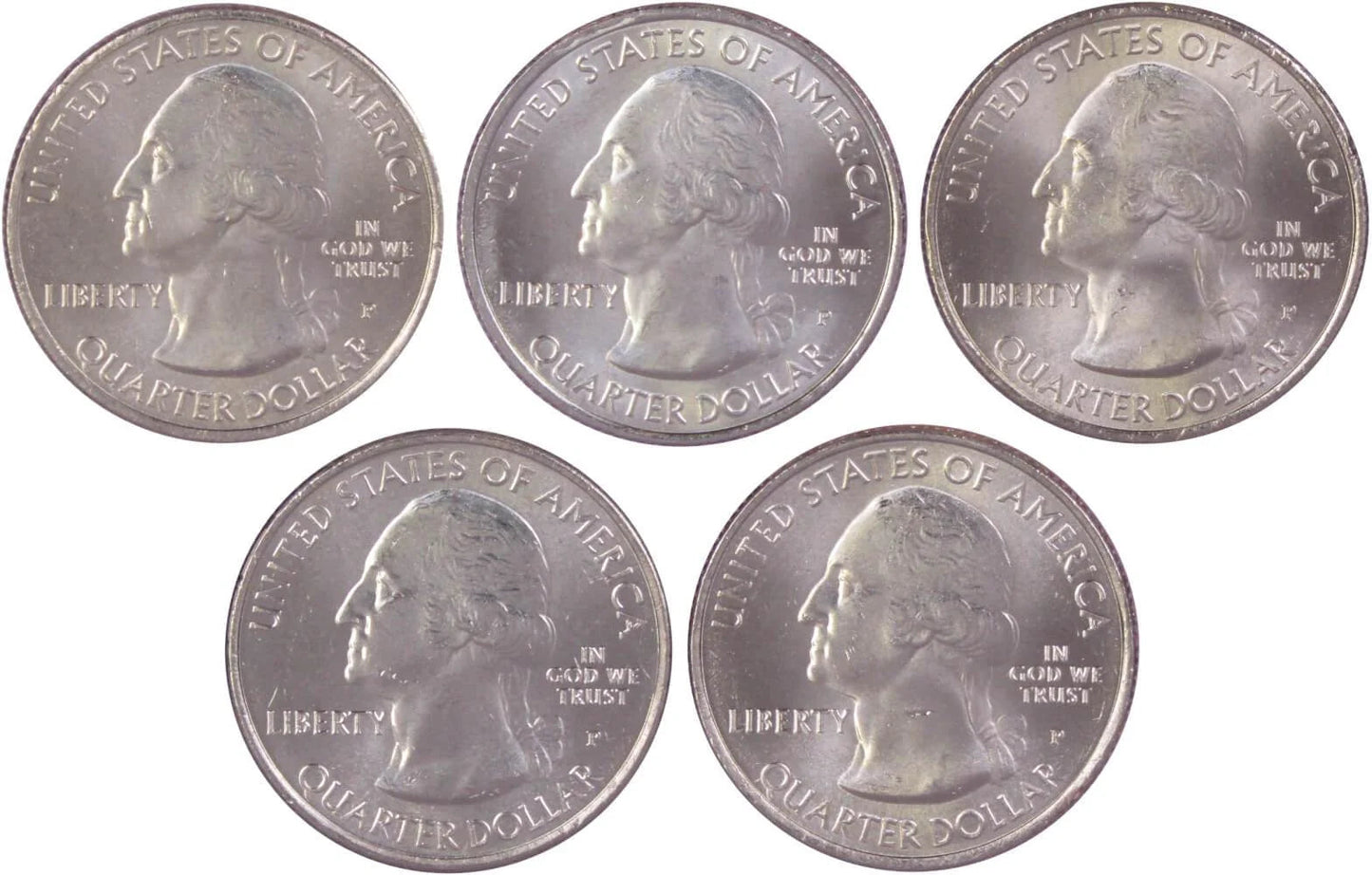 2010 P National Park Quarter 5 Coin Set Uncirculated Mint State 25C Collectible Master Coins