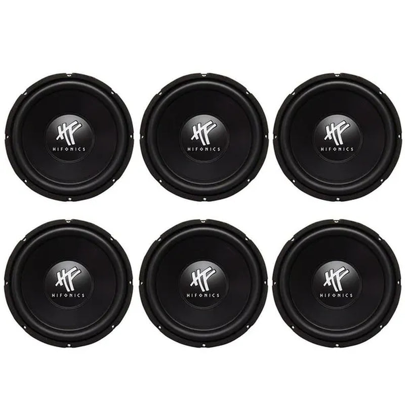 Hifonics 12" 800 Watt 4 Ohm DVC Car Audio Subwoofer Power Bass Sub (6 Pack)