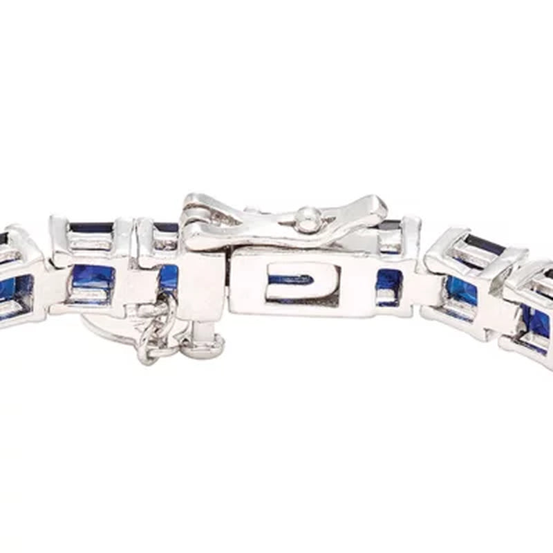 12 CT. T.W. Lab Blue Sapphire Bracelet in Sterling Silver