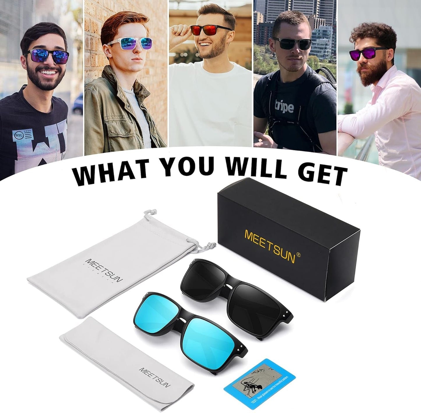 Polarized Sunglasses for Men Women Sports Driving Fishing Glasses UV400 Protection