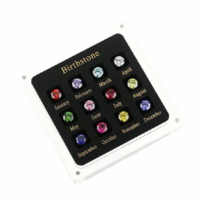 12 Birthstone Cubic Zirconia and Corundum Loose Gem Stone Cz Display Tools Box Dia Mond Tester Master Set