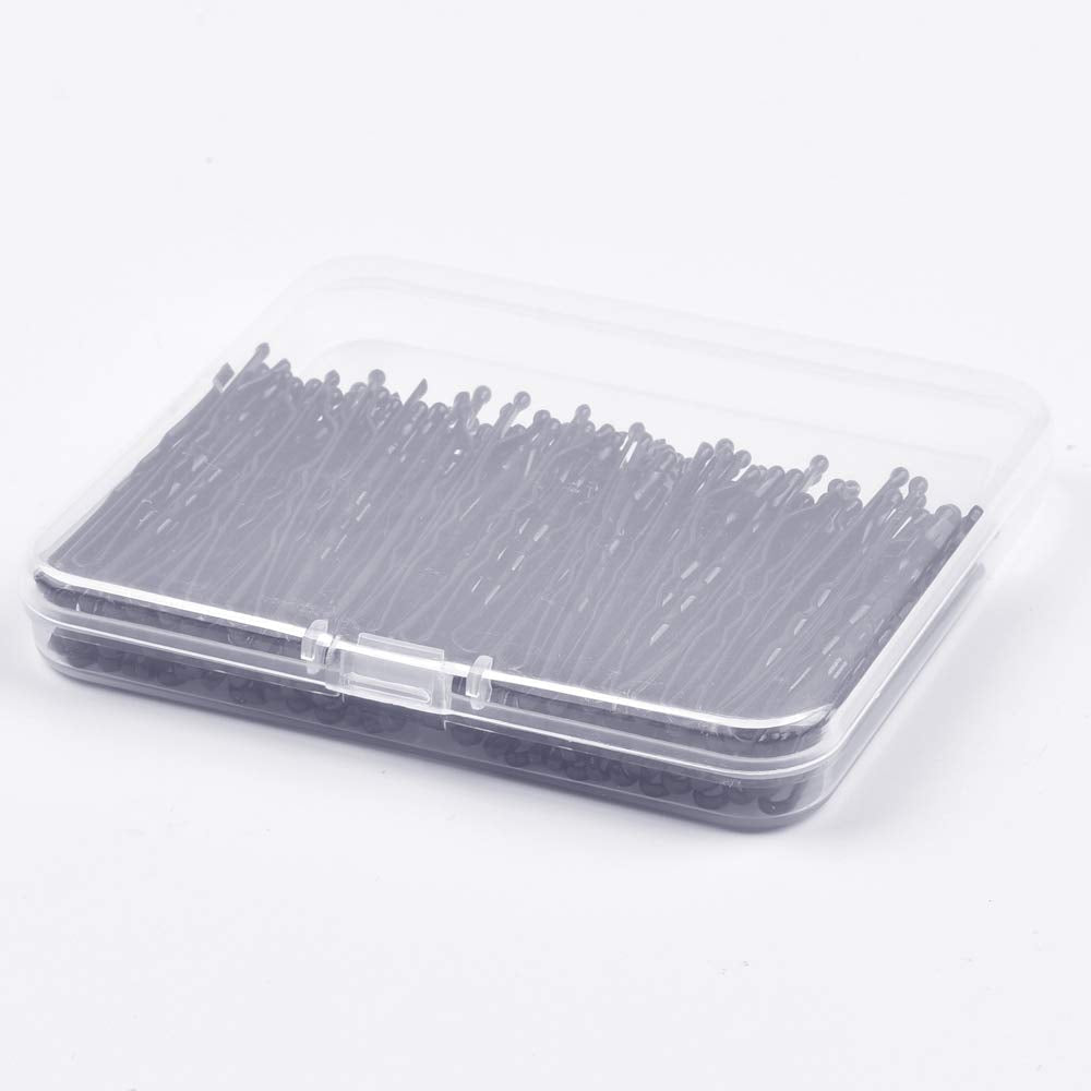 120Pcs Bobby Pins Black, 2Inches Bobby Hair Pins Bulk with Box for Women Girls