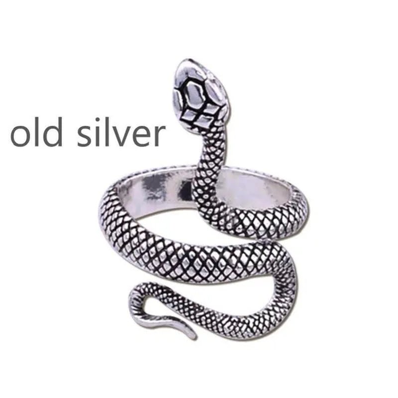 12/8/5/2/1Pcs: Lnnovative snake ring, movable mouth ring, Old gold, old silver, rose gold, gold, gun black,silver,6colors to choose from