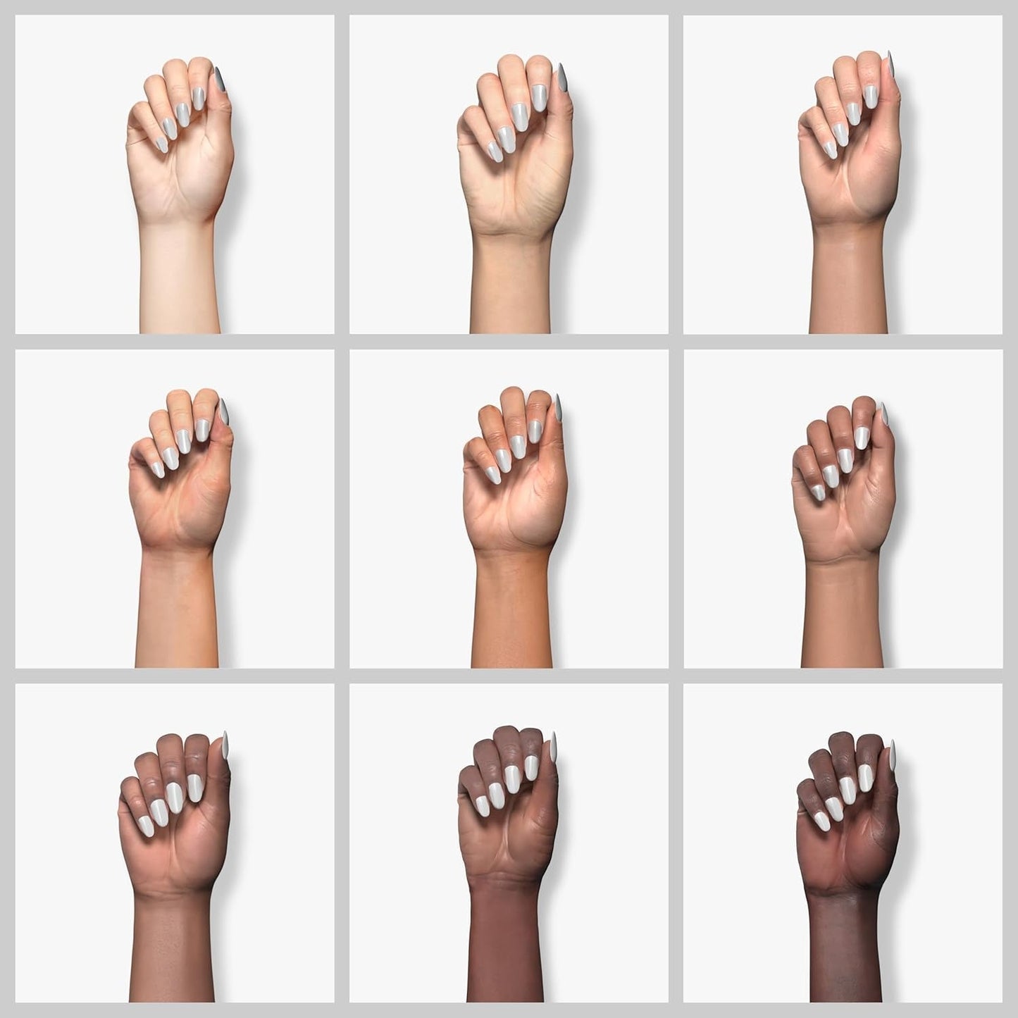 '- Complete Salon Manicure Nail Color, All Grey All Night 013, White to Black Collection