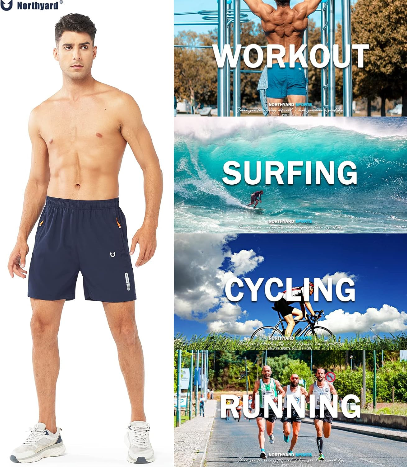Men'S Athletic Running Shorts Quick Dry Workout Shorts 7"/ 5"/ 9" Lightweight Sports Gym Basketball Shorts Hiking