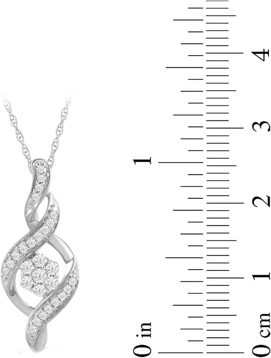 Amazon Essentials 10K Diamond Twist Pendant Necklace (1/4 Cttw) (Previously )