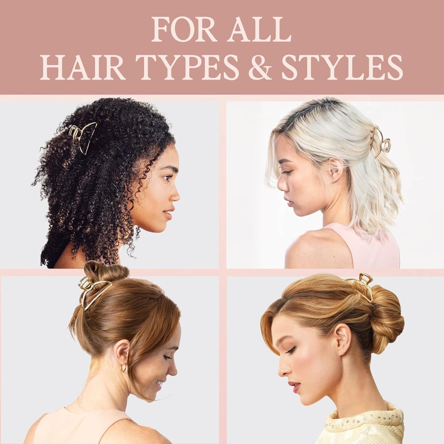 Metal Hair Clips for Women - Durable & Elegant Metal Claw Clips, Perfect for Everyday Use & Special Occasions - Gold, 1 Pc
