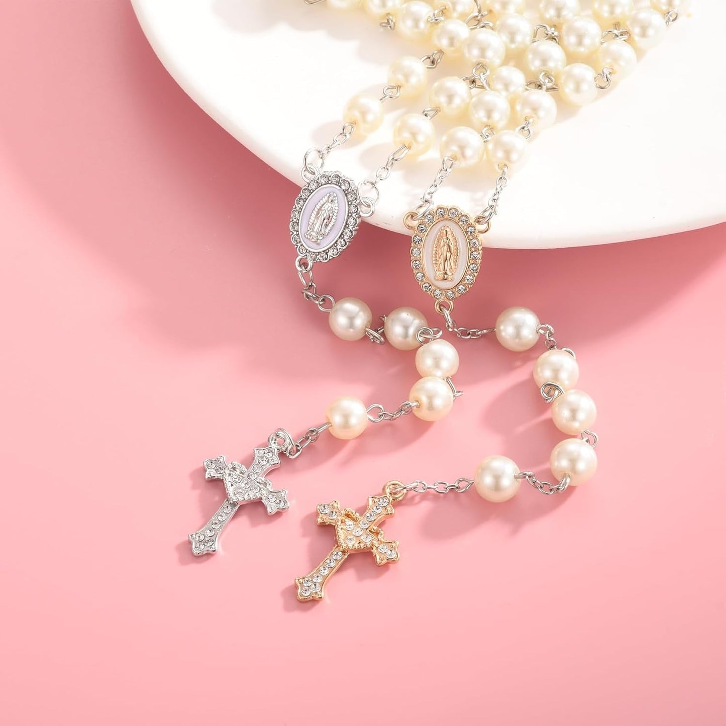 20 Piece Set Rhinestone Cross Connectors and Pendants for Jewelry Making (Gold)