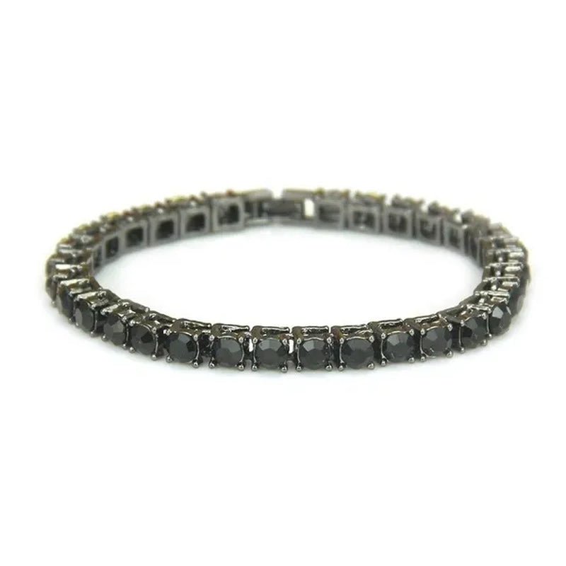2021 Lastest Hip Hop Mens Iced Out Diamond Crystal Single Row Tennis Bracelet Silver and