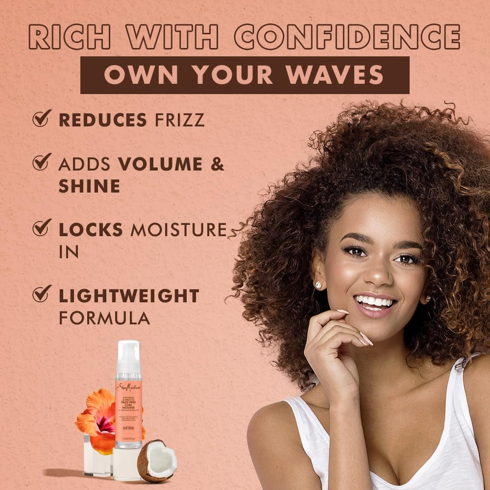 Coconut & Hibiscus Frizz-Free Curl Mousse - 7.5 Fl Oz,7.5 Oz (290612 )