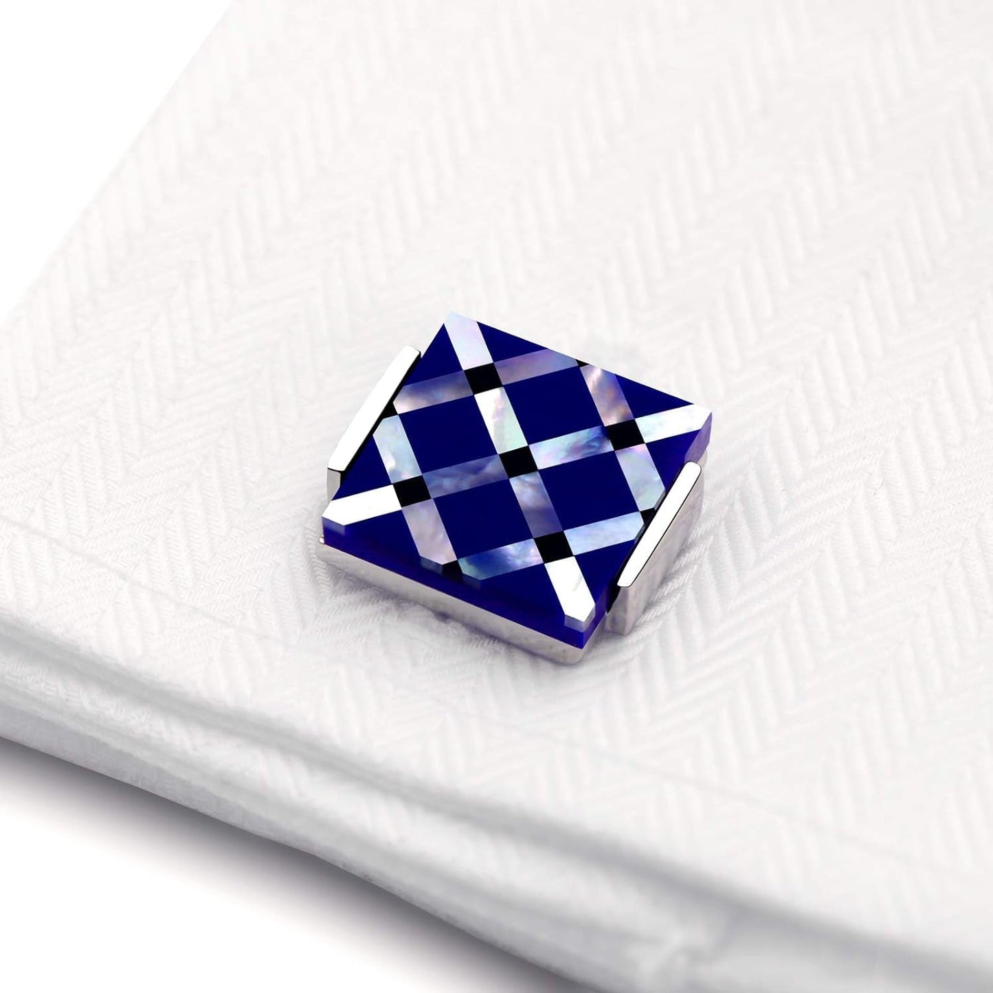 Business Wedding Mother of Pearl Cufflinks for Men Unique Onyx Stripe Tuxedo Cuff Links Mens