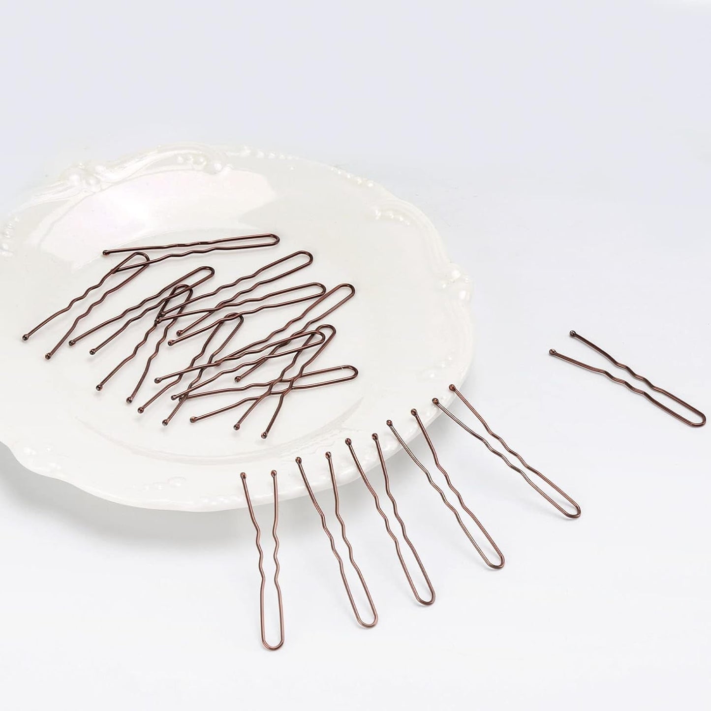 300 Bun Hair Bobby Pins U Shaped Pin Hair Grips to Clip Ballet Hair Net for Women 5 CM/2 Inch Brown