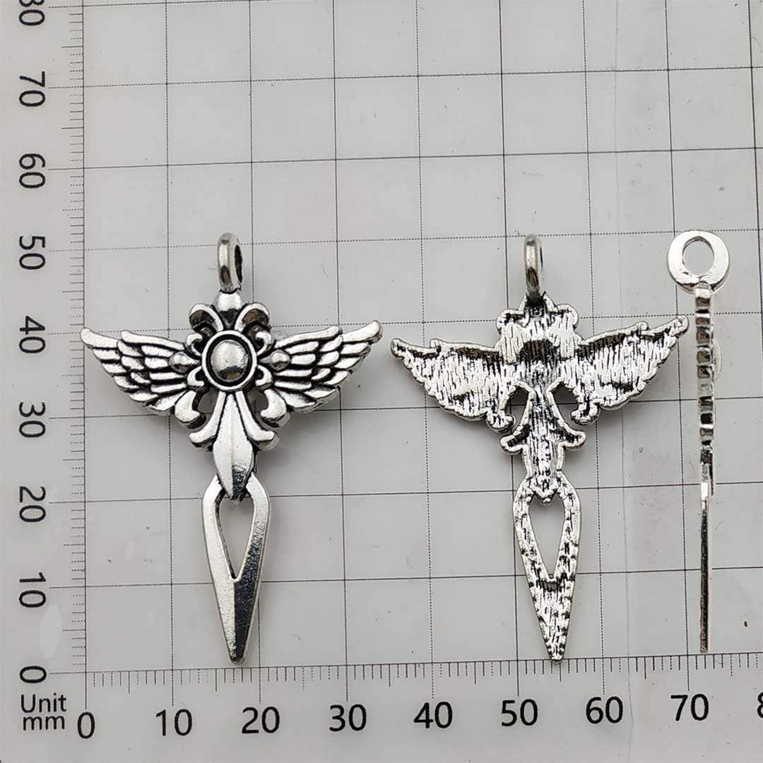 100G Big Cross Pendants Collection - Antique Bronze Silver Sword Holy Angel Jesus Peace Cross Crucifix Metal Charms for Jewelry Making DIY Findings (HM23)