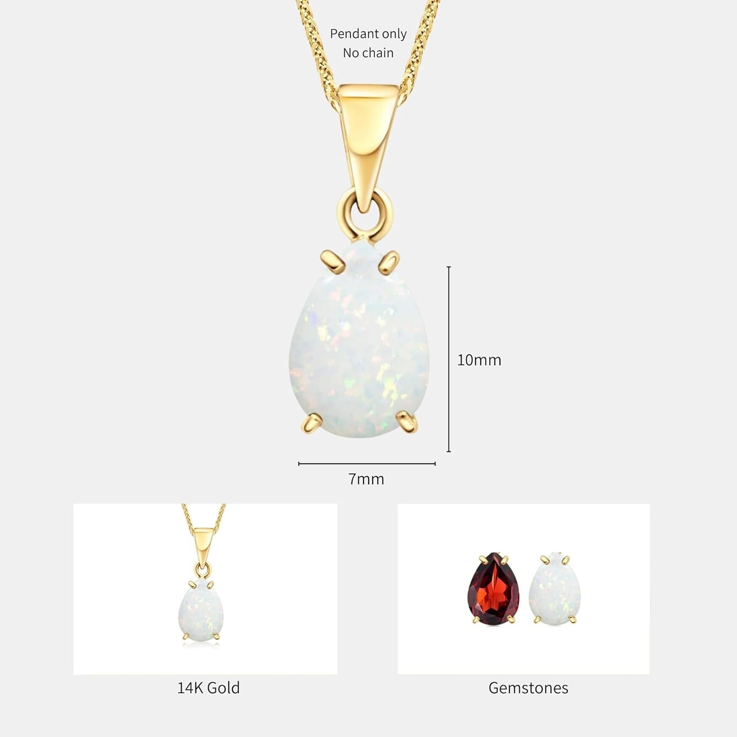 14K Gold Opal Pendant for Women - Gold Pendant -Teardrop Pendant - Gold Dainty Pendant - Solid Gold Pendant - Dainty Gold Pendant - Wedding Pendant for Brides - Opal Jewelry