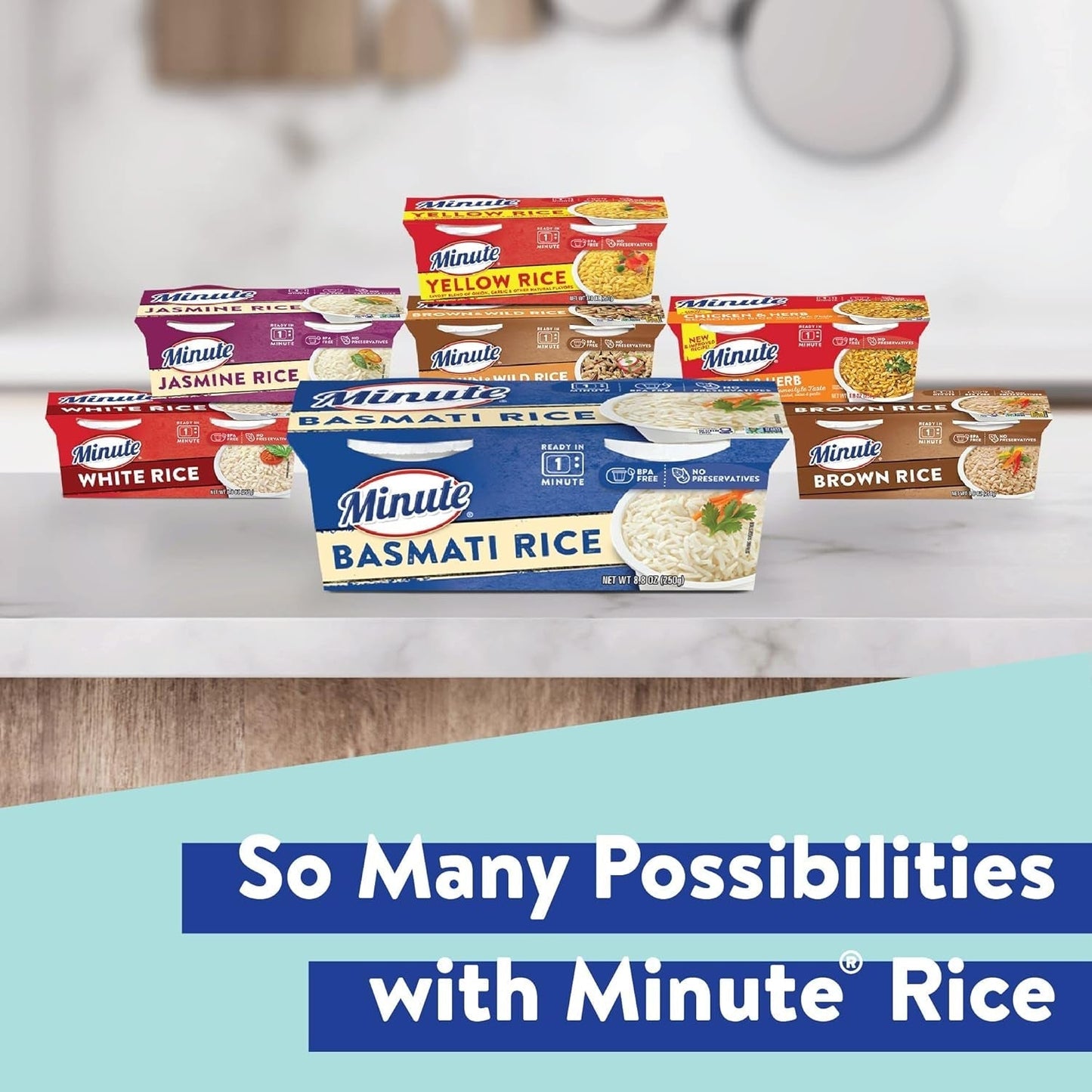 Ready-To-Serve Basmati Rice, Microwavable Rice Cups, 4.4-Ounce Cups, 2 Count, (Pack of 8)