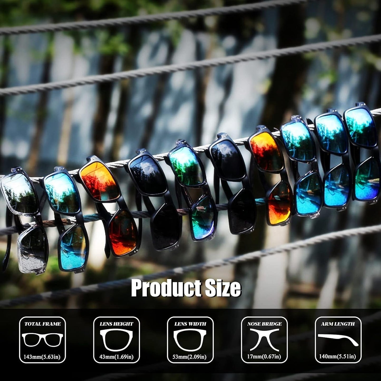 Polarized Square Sunglasses for Men and Women Matte Finish Sun Glasses UV Protection Glasses