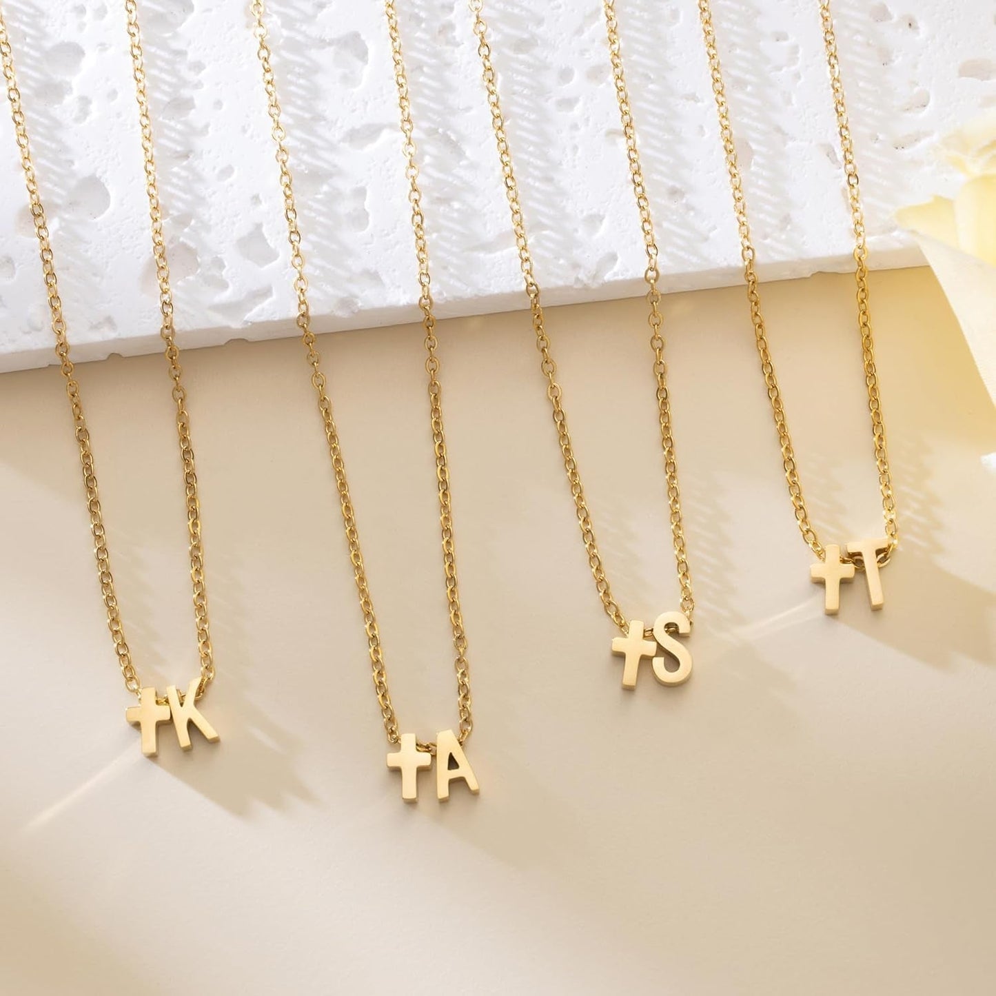 Heart/Butterfly/Cross Initial Heart Necklace,Gold Tone Stainless Steel Letter Necklace Personalized Monogram Name Jewelry Birthday Gifts for Women