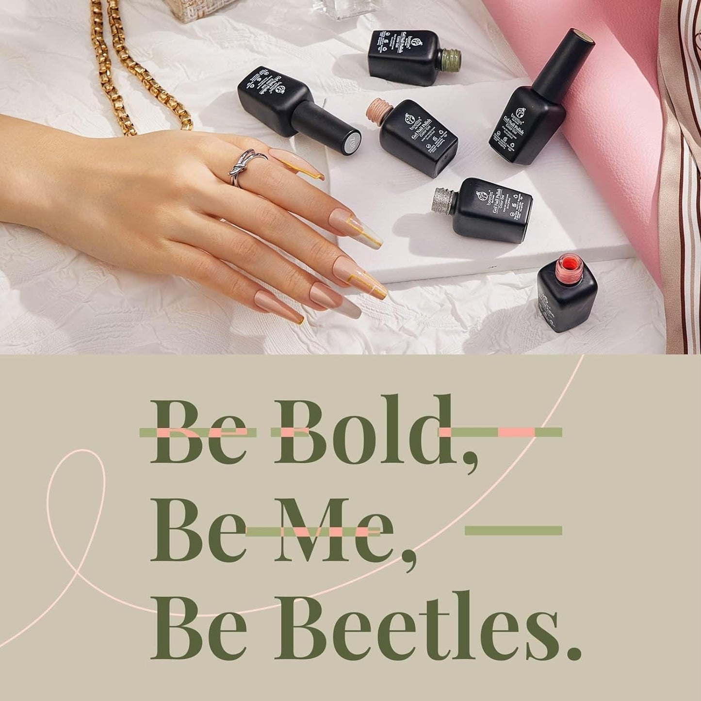 SOUTHERN BELLE Glitter Nude Gel Polish Set - 6 Pcs Coral Green Light Blue Gel Polish Kit Soak off Uv Nail Gel Base and Top Coat Needed Varnish Salon Nail Art Design