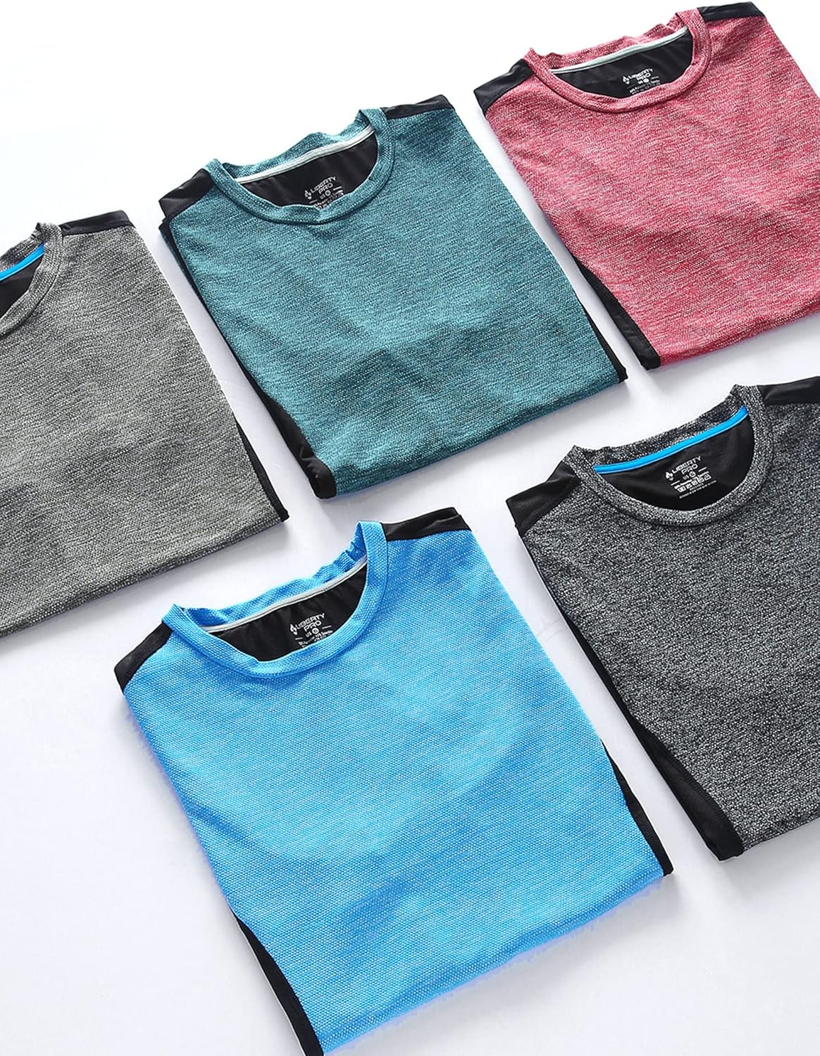 Pack of 5 Men'S Stretch Cool Dry Muscle Tank Tops Athletic Crewneck Sleeveless Workout Shirts