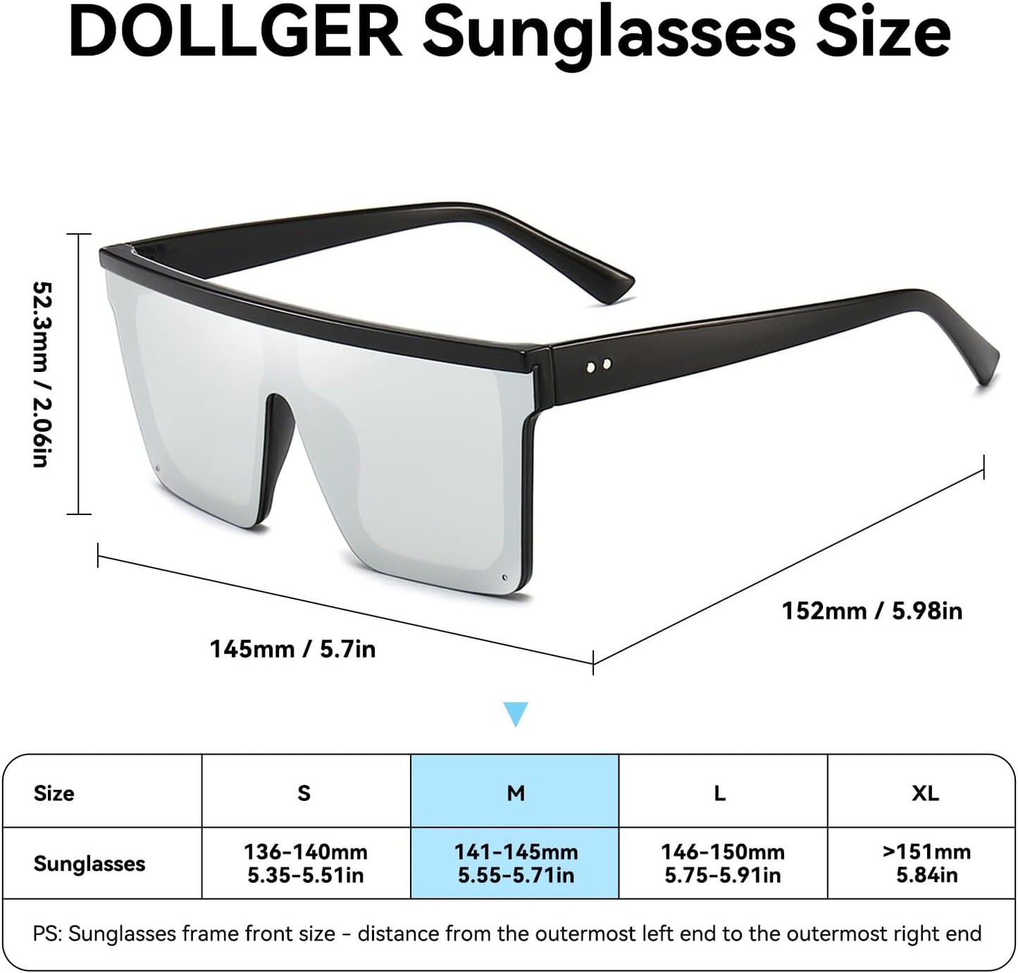 Square Oversized Sunglasses for Women Men Fashion Flat Top Big Black Frame Shades