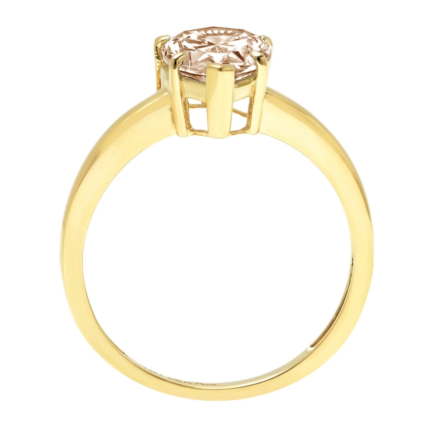 2.0Ct Pear Cut Champagne Simulated Diamond 14K Yellow Gold Anniversary Engagement Ring Size 8.75