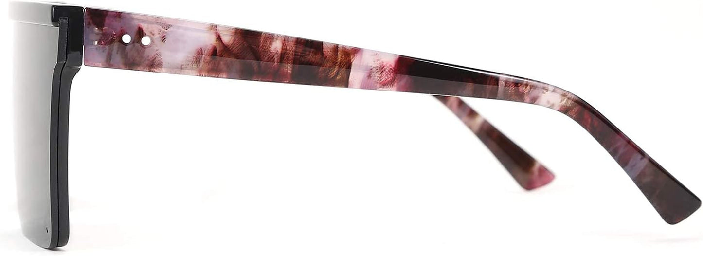 Oversized Sunglasses Mens Womens Flat Top Square Trendy Visor Shades UV400 B2470
