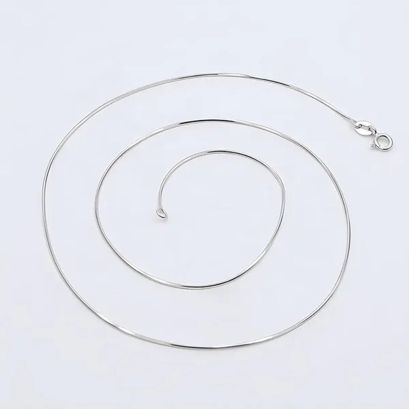 Fashion Women Men 925 Silver Pretty 1MM Snake Chain Necklace for Pendant