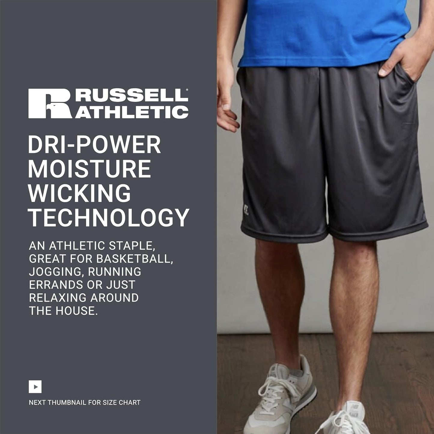 s Men'S Dri Power Essential Performance Shorts with Pocket - Workout and Gym Active Wear