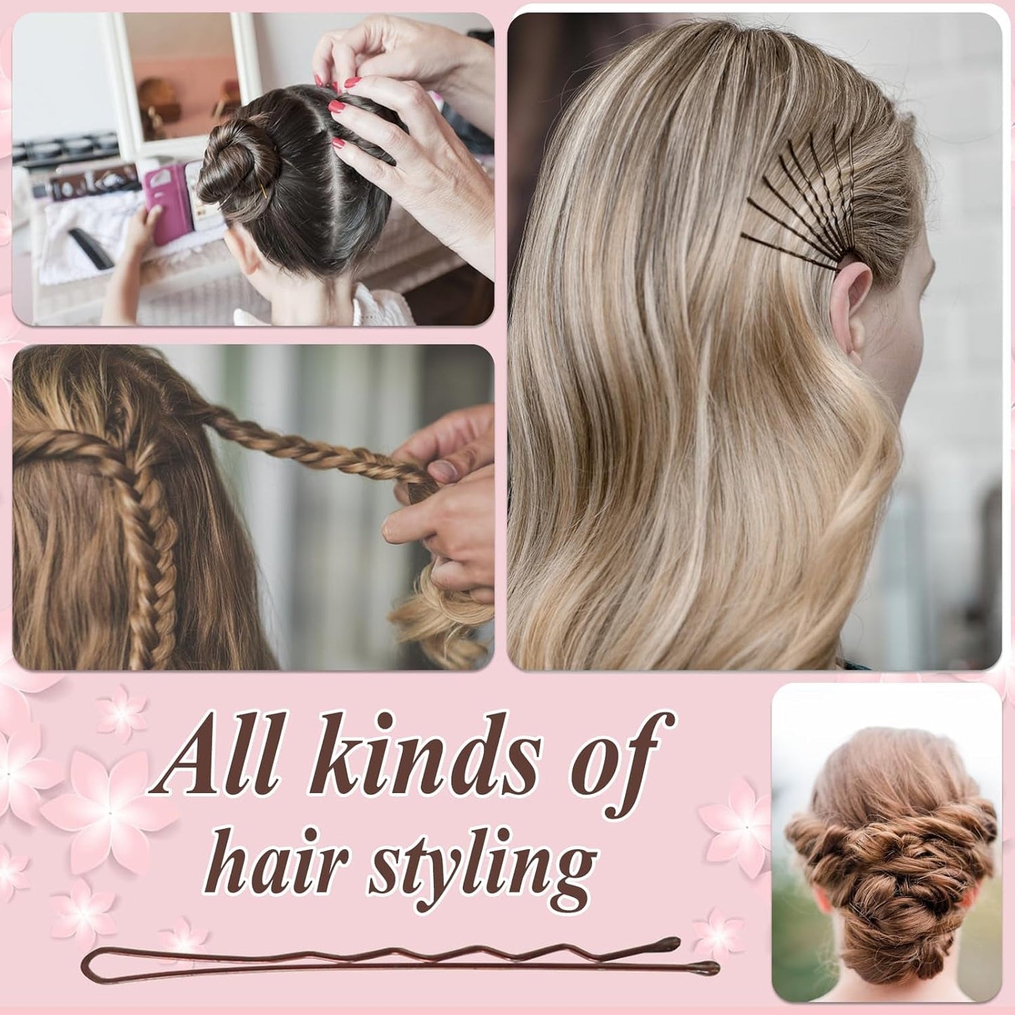 Large Bobby Pins for Brown Blonde Hair, 100 PCS 2.4" Bobby Pins for Women Hair Styling with All Hair Types
