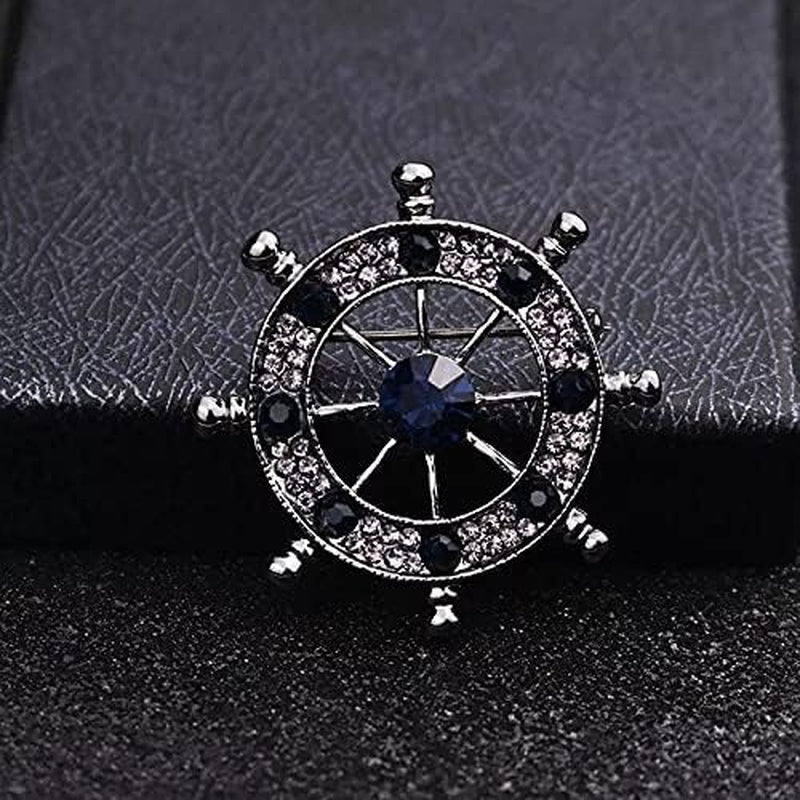 Wild Anchor Brooch Diamond Suit Collar Flower Brooch Accessories Male Navy Wind Rudder Pin Badge Buckle