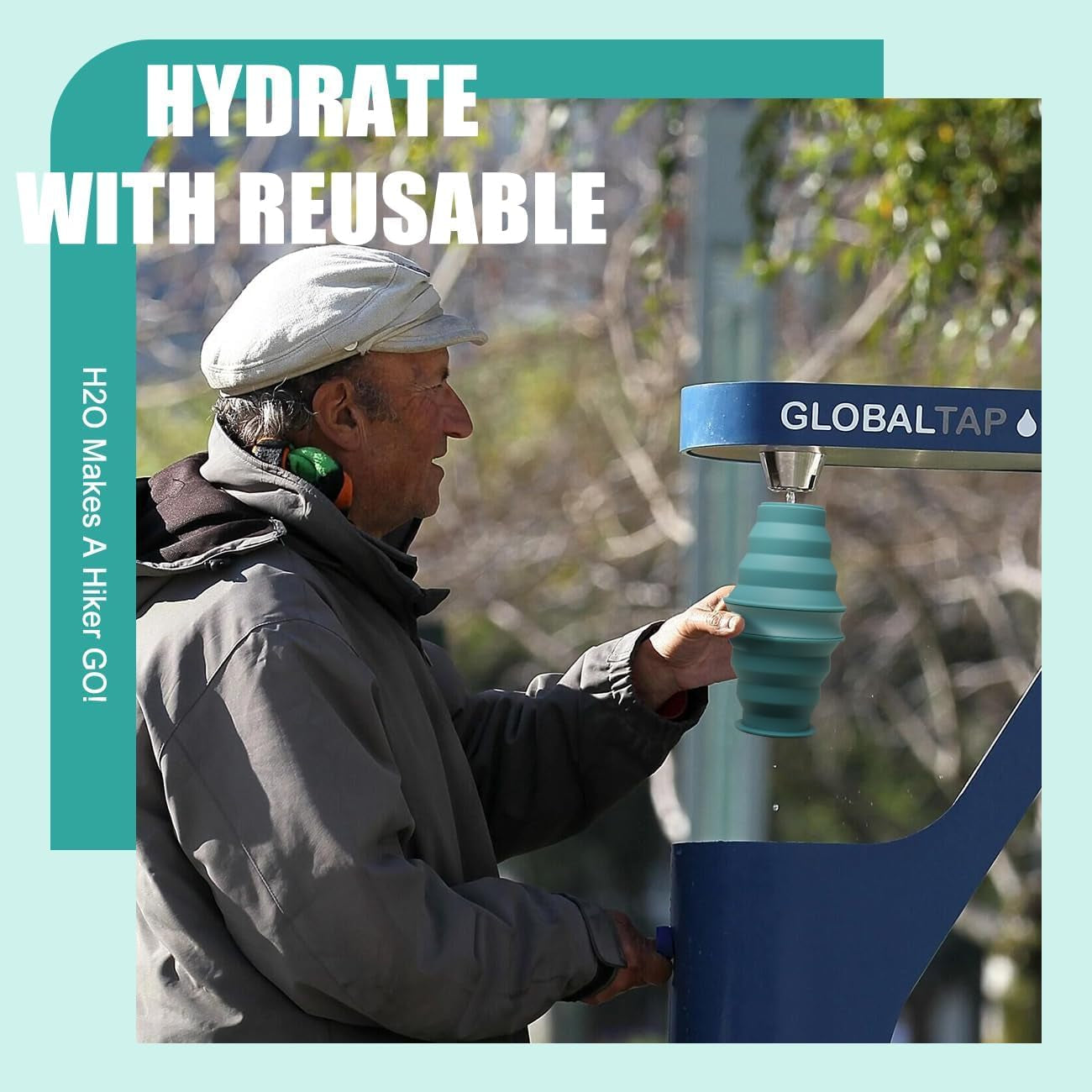 Collapsible Water Bottles BPA Free Leak Proof Foldable Silicone Bottle with Anti-Collapse Ring for Travel Camping Hiking Running Sport