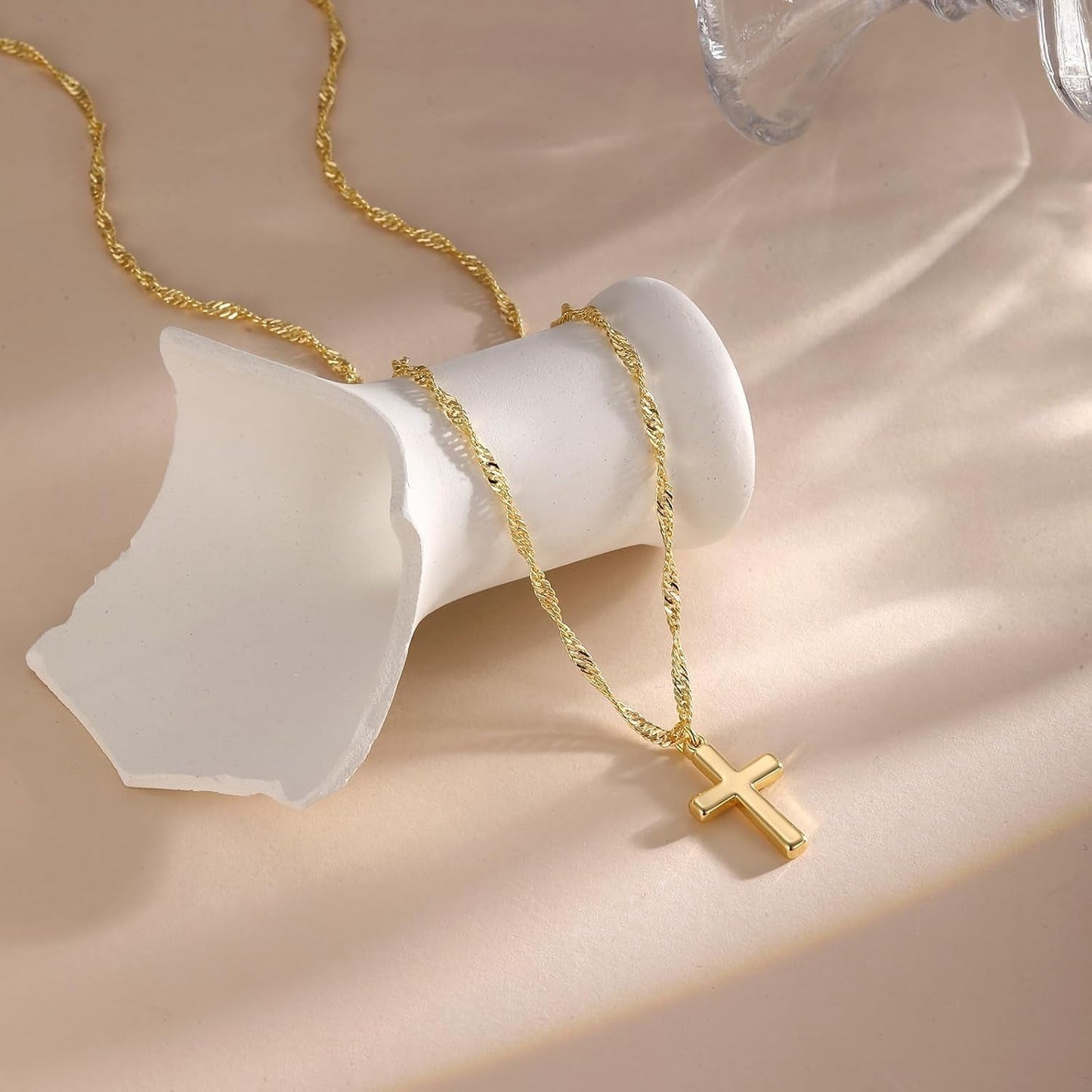 Gold Cross Necklace for Women Layered 14K Gold Plated Chain Cross Necklace Stackble Charm Cute Necklaces for Women Trendy Jewelry Gifts