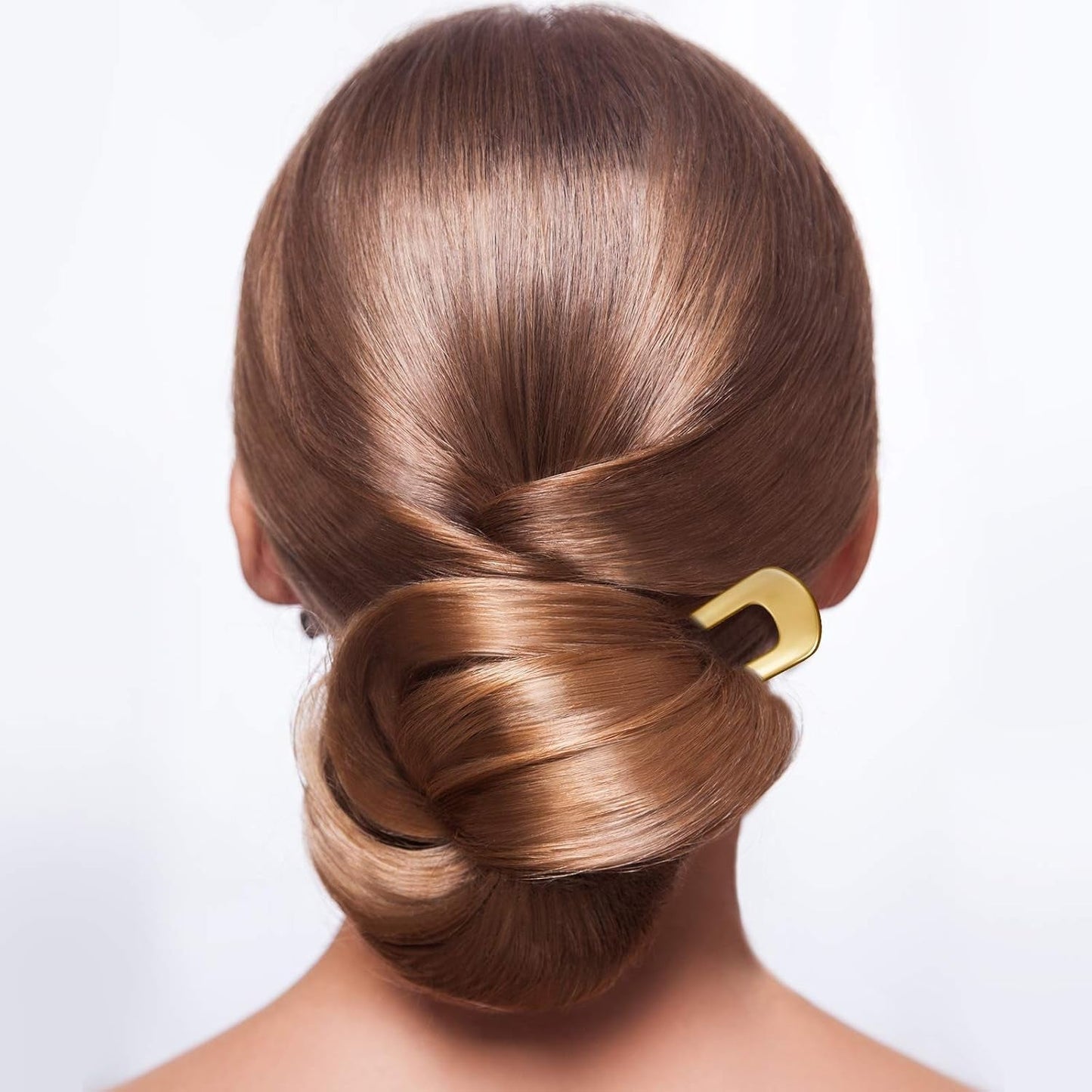 6 Pieces Hair Pins Simple Metal U Shaped French Gold Hair Fork Sticks 2 Prong Updo Chignon Pins for Women Lady Buns Accessories(Gold, Silver)