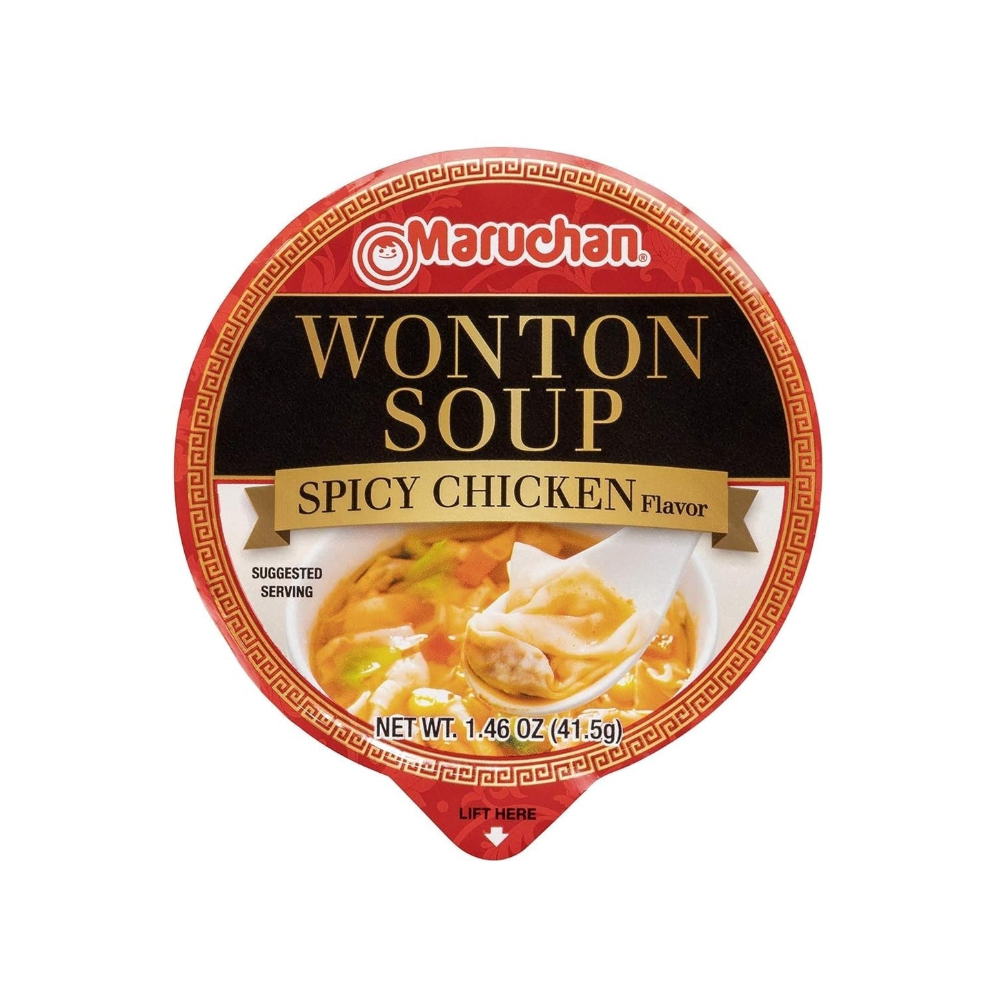 Microwavable Bowl Wonton Hot and Spicy Chicken Flavor, Pack of 8