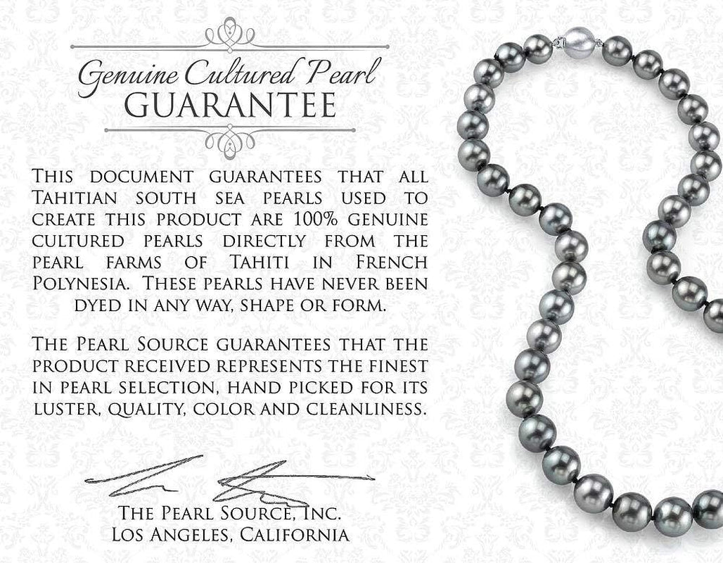 8-9Mm Genuine Black Tahitian South Sea Cultured Pearl & Cubic Zirconia Ashley Ring for Women