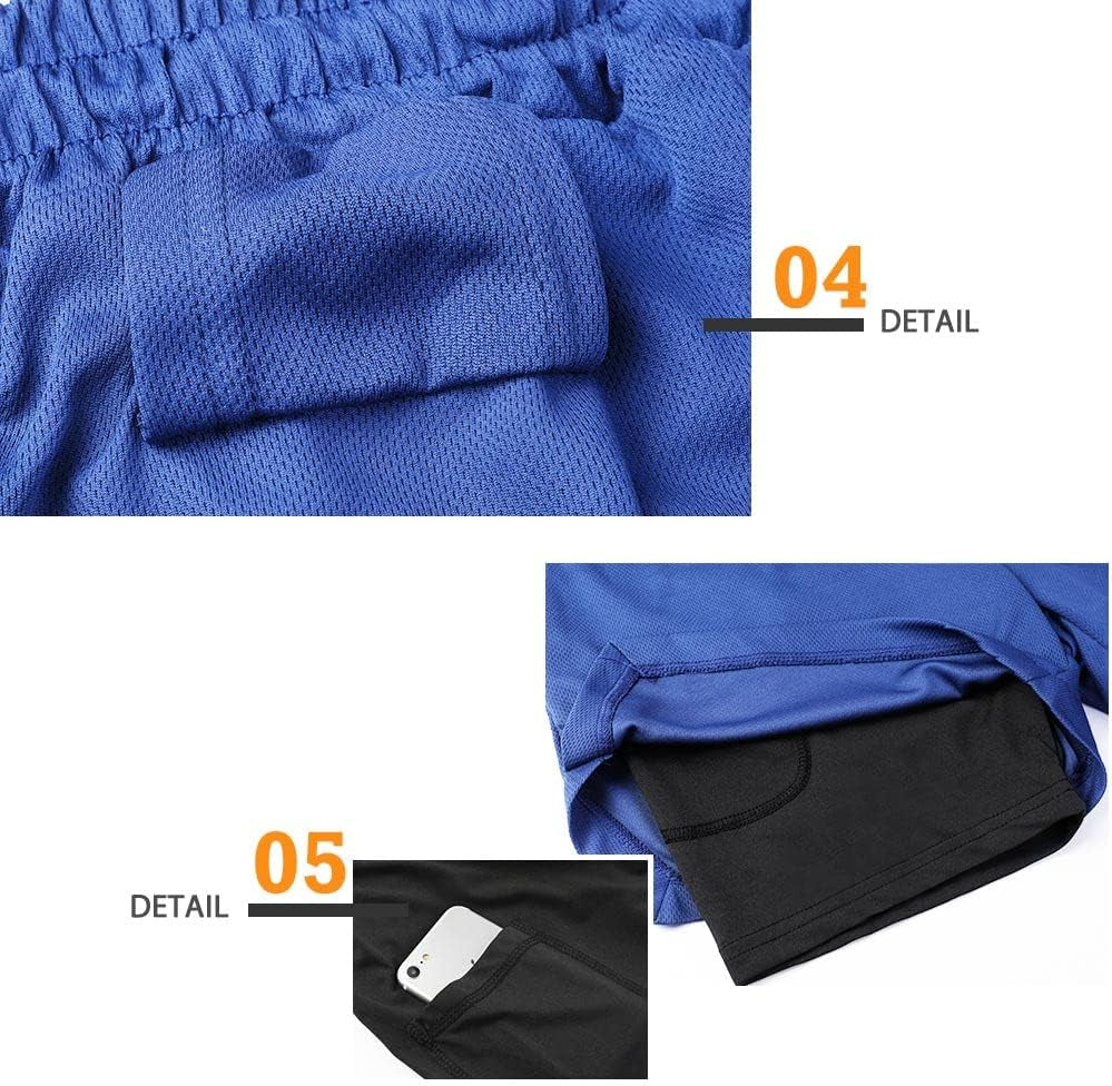 Mens Running Shorts,Workout Running Shorts for Men,2-In-1 Stealth Shorts,7-Inch Gym Yoga Outdoor Sports Shorts