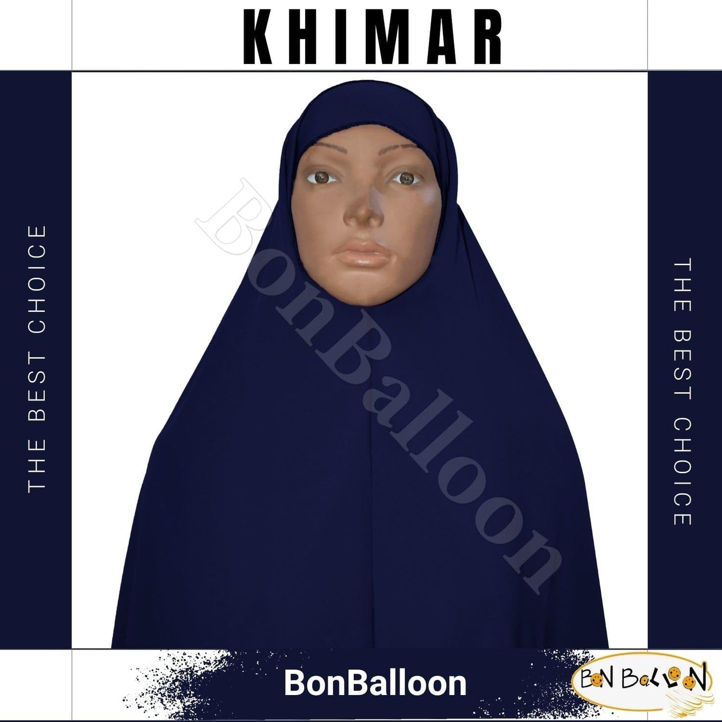 Dark Blue Extra Long 42 Khimar Amira Hijab Hejab Abaya Niqab Burqa Burkas Veil Eid Islamic Modest Muslim Islam Face Cover Dress Clothing Muslim Women Abaya Jilbab Prayer Overhead, Black