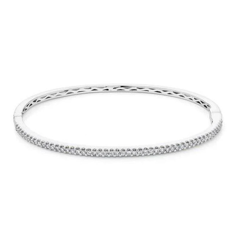 Enterprises 27055 2.50 CT Ladies round Cut Diamonds Bangle, 14K White Gold - WORLD TIME VISITS