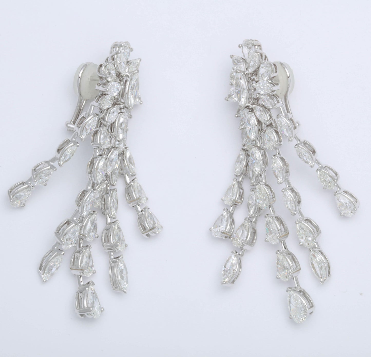 Important 36.41 Carat Marquise Pear Shape Diamond Dangle Drop Earrings