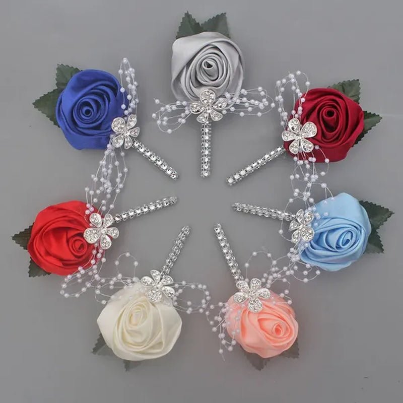 6piece/Pack Custom Made Flower Lapel Pin Mens Wedding Boutonniere Handmade Wedding Brooch Buttonhole Grooms Boutonnieres XH0677Y