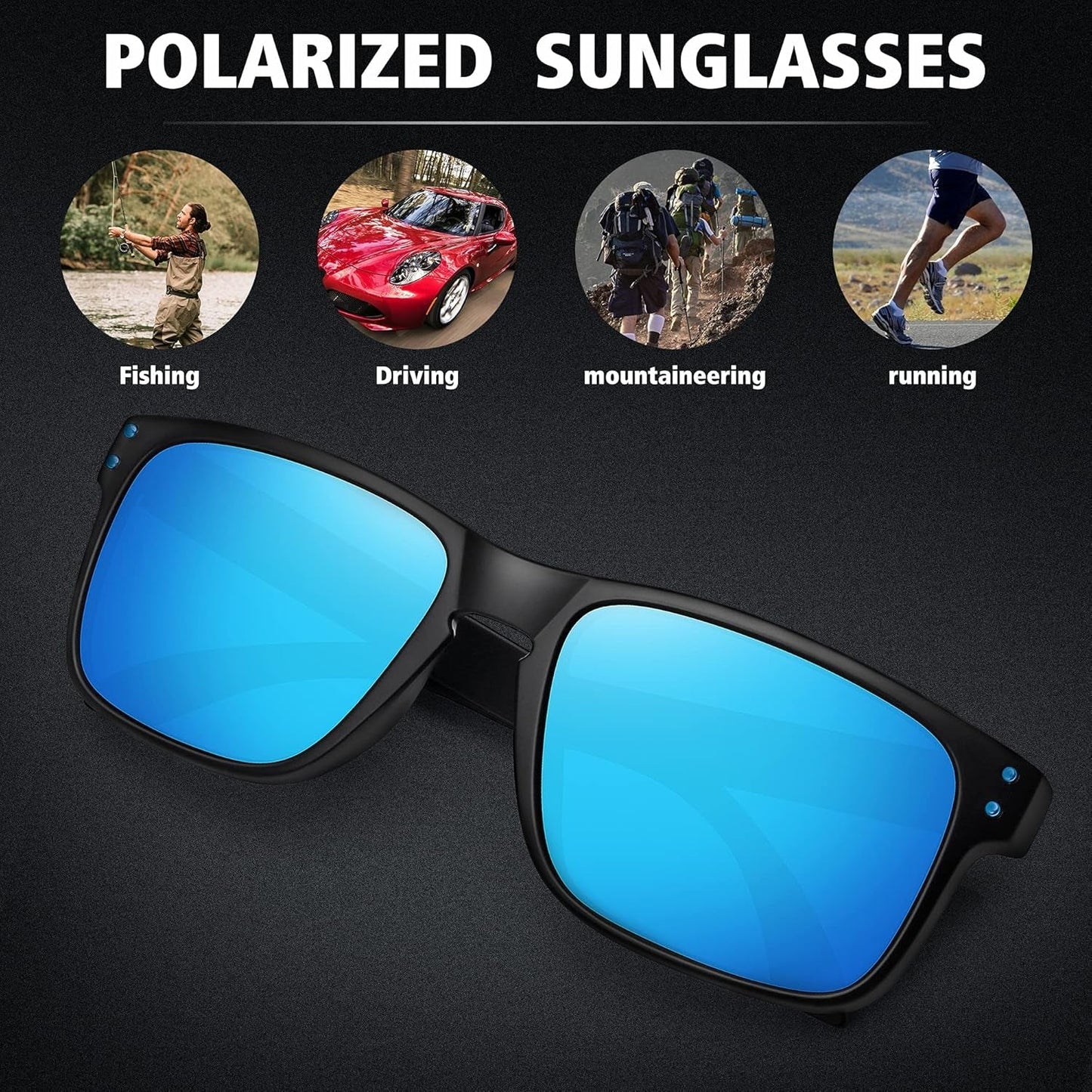 Polarized Sunglasses for Men Women Sports Driving Fishing Glasses UV400 Protection