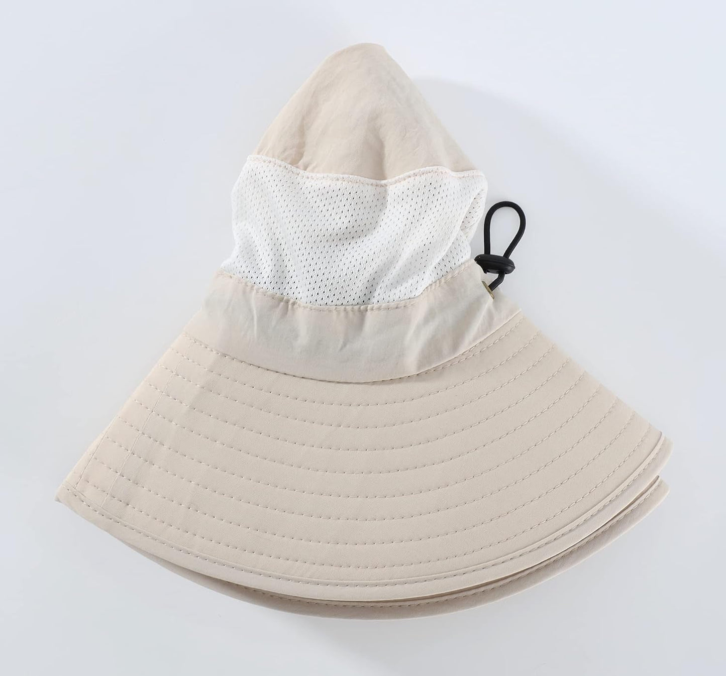 Outdoor UPF50+ Mesh Sun Hat Wide Brim Fishing Hat with Neck Flap Sun Hat for Men Women
