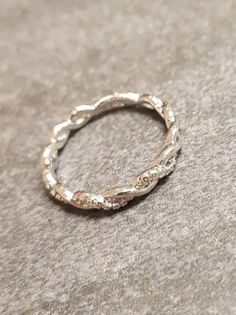 Twisted Shape,Diamond Wedding Band ,FULL Eternity Ring,engagement Ring,stacking Matching Band,anniversary Ring,curved Design