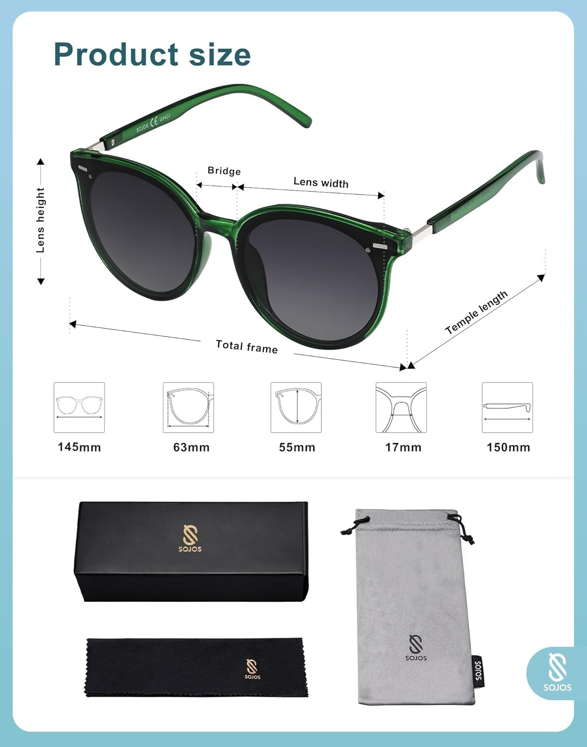 Sunglasses Womens Trendy 2025 Classic round Retro Vintage Shades Large Frame Sunnies SJ2067